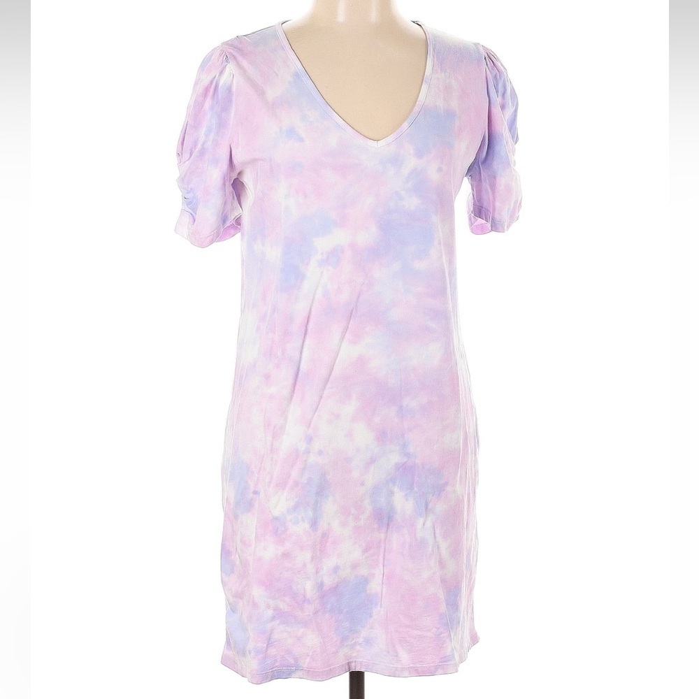 Generation Love Tiffany Tie Dye V-Neck Mini Dress Lilac Women's Size Large L